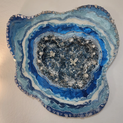 Magnificent, XXL Geode Inspired Wall Art w Genuine Crystals