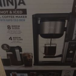 Ninja Hot & Iced XL Espresso Machine & Coffee Maker with Rapid Cold Brew - CM371: Drip Coffee Machine, 12 Cup Capacity, Black