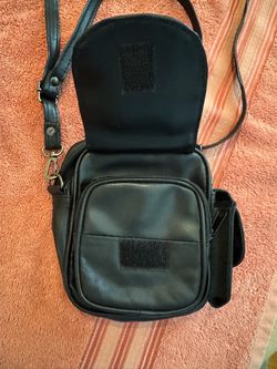 Black leather crossbody bag