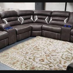 Brand New❇️ Midnight  4 Piece Power Reclining Sectional 👌 Fast Delivery 🚚 $ 39 Down Payment 💥