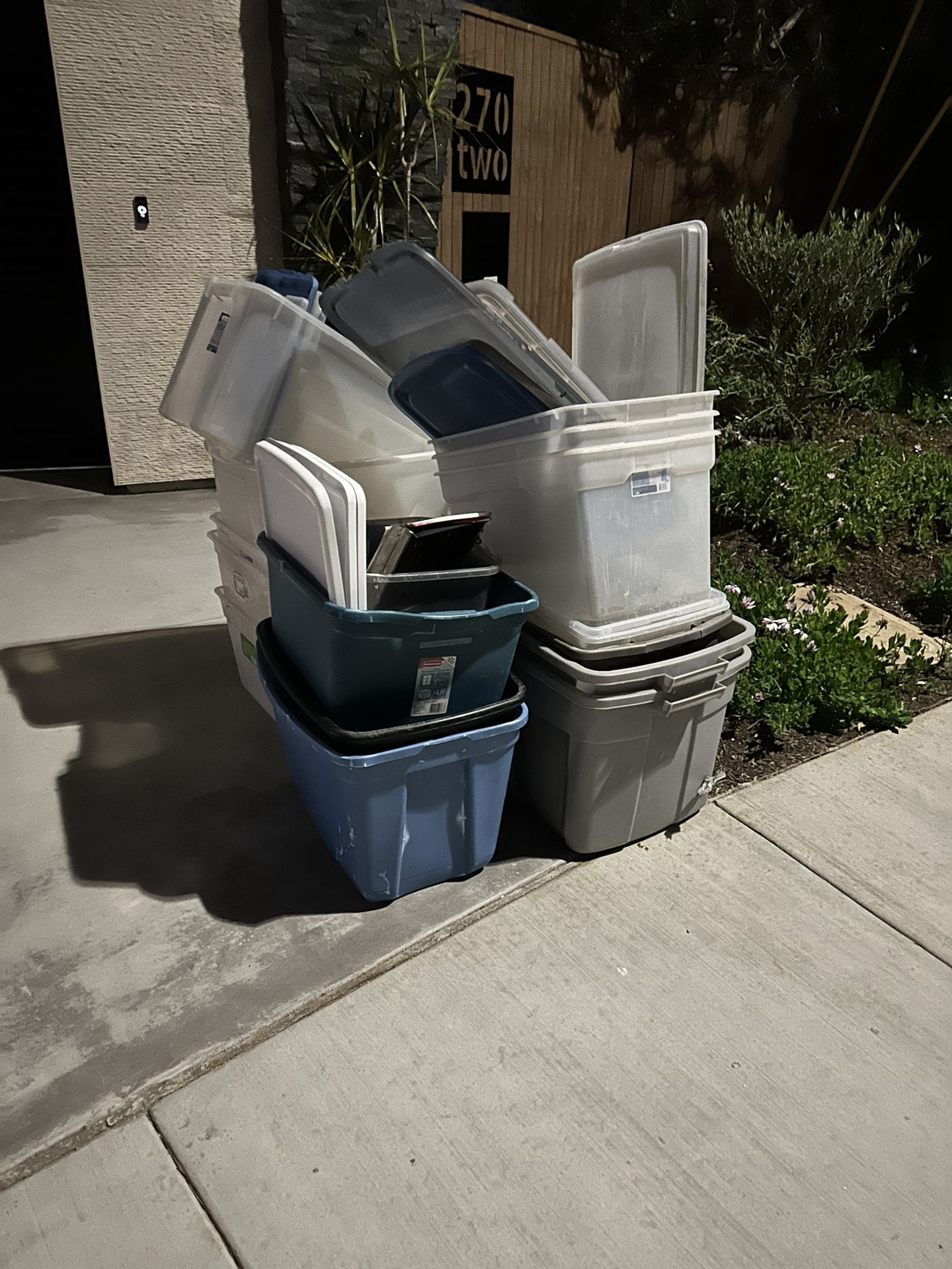 Free 18 + Large Plastic Containers - Most Without Lids