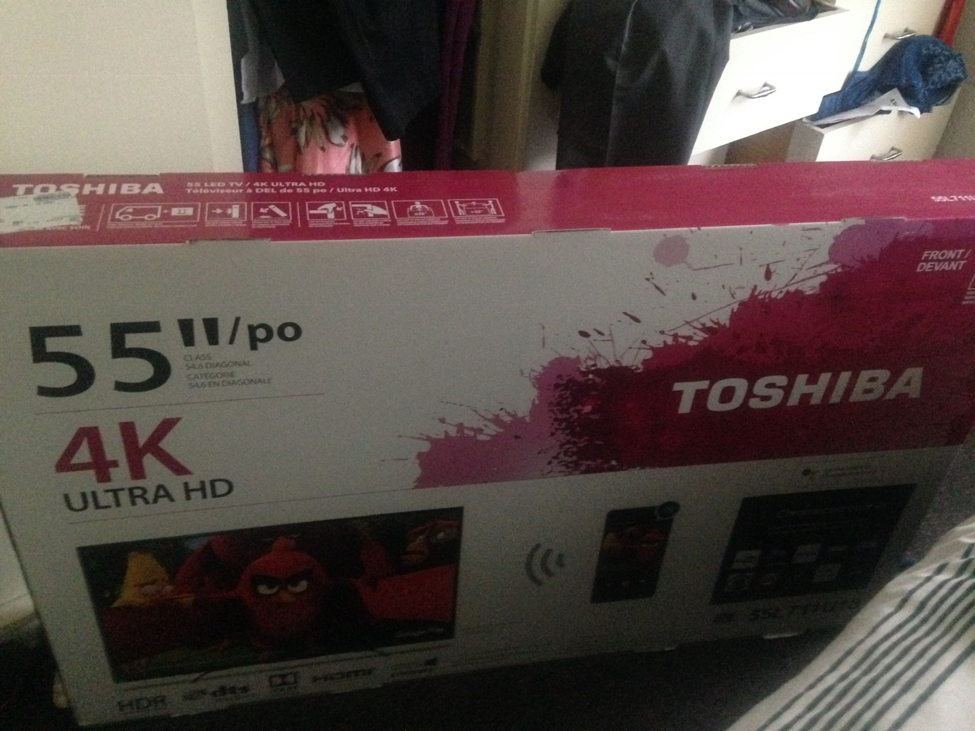 55 new Toshiba tv with in built chrome cast