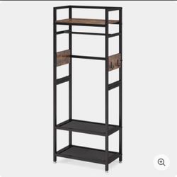 C0357)  Freestanding Closet Organizer, Small Entryway Coat Garments Rack