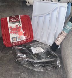 NIP Lot of 4 Kitchen Items Food Storage, Dish Racks, Etc