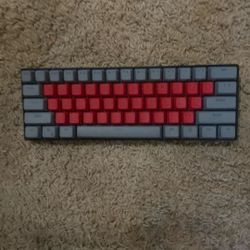 grey and red keyboard