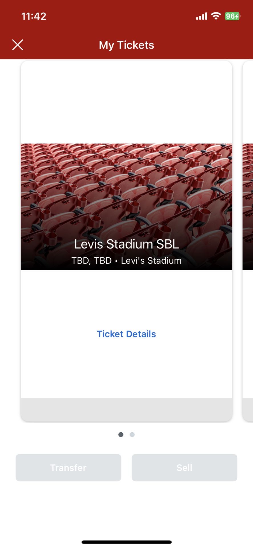 49ers Levi Stadium SBL’s Section 121 Row 28