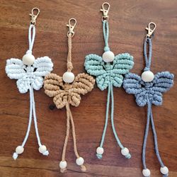 3 for $15 Macrame Fall Butterfly Keychain/Bag Charm