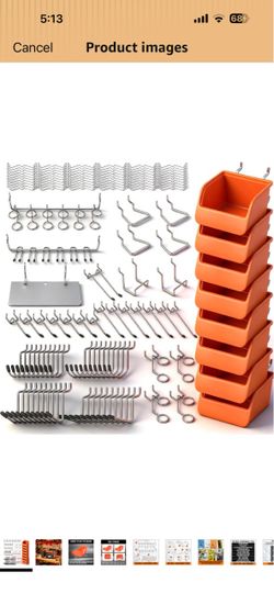 HORUSDY 150 PCS Pegboard Hooks Assortment Kit – 15 Types Heavy Duty Pegboard Accessories with Bins – Fits 1/8 & 1/4 Inch Pegboard Metal Hooks for Gara