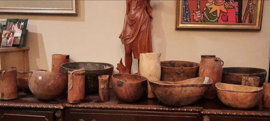Antique East African and Nigerian 15 pc Wooden Vessel Collection
