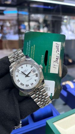 Rolex Datejust 41MM White Roman Dial Watch on Jubilee Bracelet