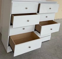 Mdfwood 8 drawer white with rails