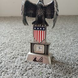 Bald Eagle Clock Paperweight 