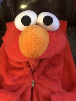 Halloween Sesame Street ELMO Costume Red Fur Plush Small Talks