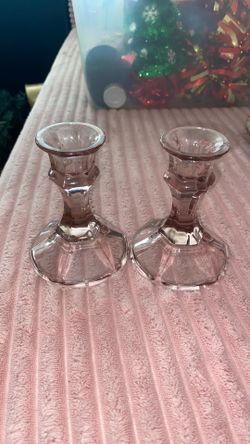 Pink candle stands