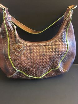 Genuine Leather Sharif Woven Purse