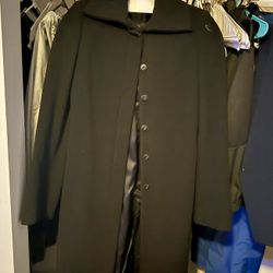 Alessandro Kiel Black Formal Long Coat / Overcoat – Button Front 