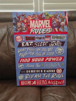 Marvel Comics Canvas Framed Picture.