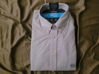 Brand-New Stafford Oxford With Coolmax EcoMode Slim Fit Long-Sleeve Button-Down Dress Shirt