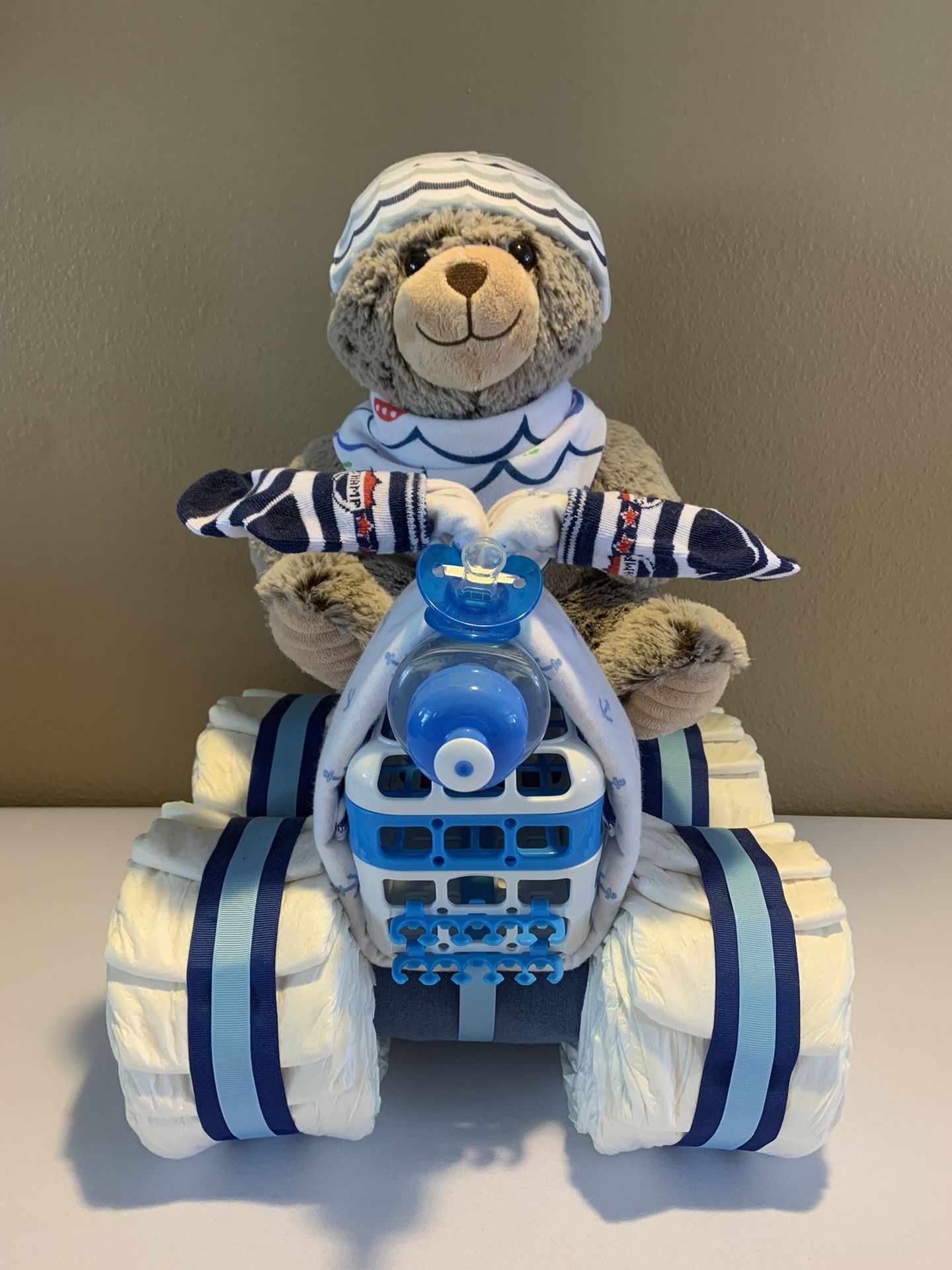 4 X 4 Quad Diaper Cake - Blue