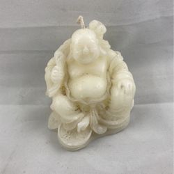 White Wax Buddha Candle