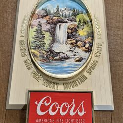 Rare Adolf Coors “Brewed With Pure Rocky Mountain Spring Water” Sign