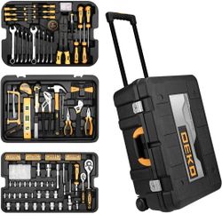 Brand New DEKOPRO 258 Piece Tool Kit With Rolling Tool Box