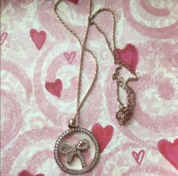 Bow Necklace with Rhinestones