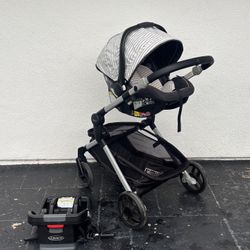 GRACO SNUGRIDE SNUGLOCK INFANT CAR SEAT AND CADDY STROLLER 