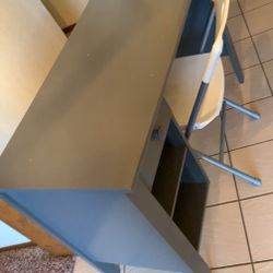 Kids Solid Wooden School Desk With Chair 