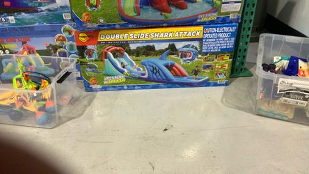 Happy Hop Double Slide Shark Attack Inflatable Water Slide $350