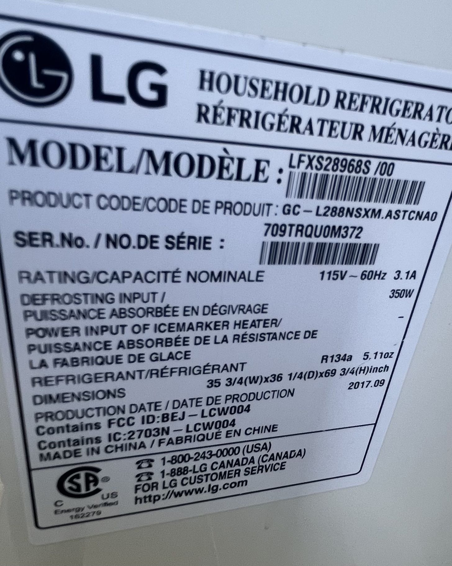 LG Fridge Parts