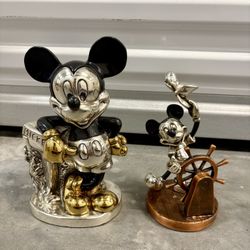 D’Argenta Disney Mickey Mouse RARE Figurines Silver Gold Plated