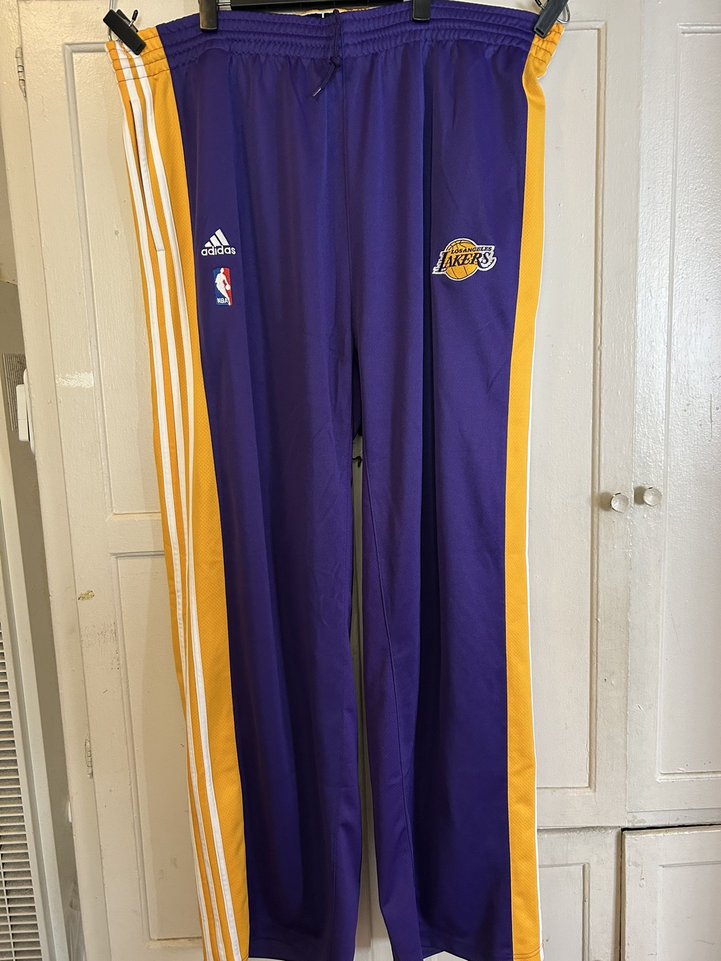 Vtg Y2k Adidas Clima 365 Lakers Warm Up Pants NBA Kobe Bryant Sz 3XL Tall