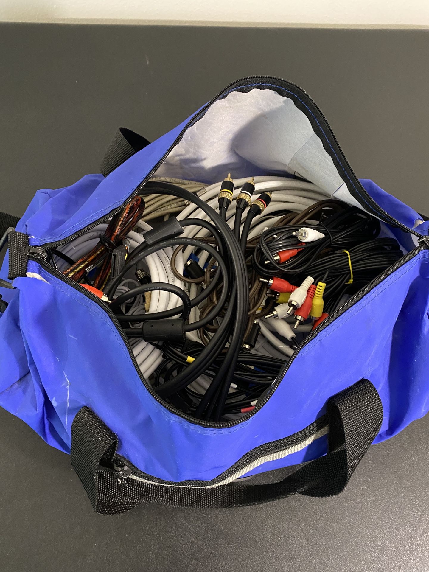 $7 For all Mix Of Very Large Cables And Chords - Some large - With Bag