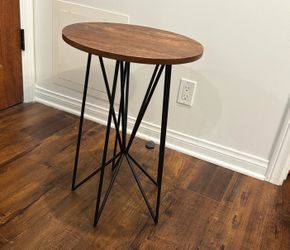 Wood Side Table with iron legs