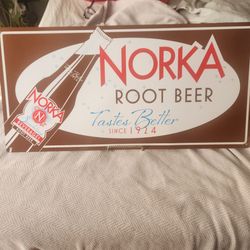 Norka Root beet metal sign