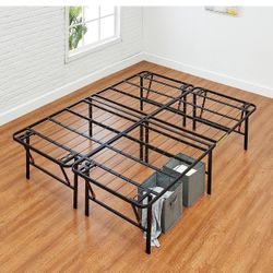 New Full Size Metal Platform Bed Frame with Tool Free Setup, 18 Inches High, Sturdy Steel Frame