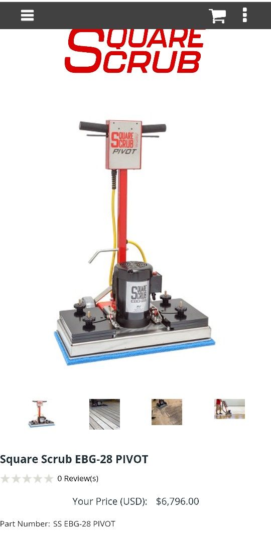 Square Scrub EBG-28 PIVOT Scrubber, Buffer. All In One Clean, Strip & Prep, all weights included Retails $6500+