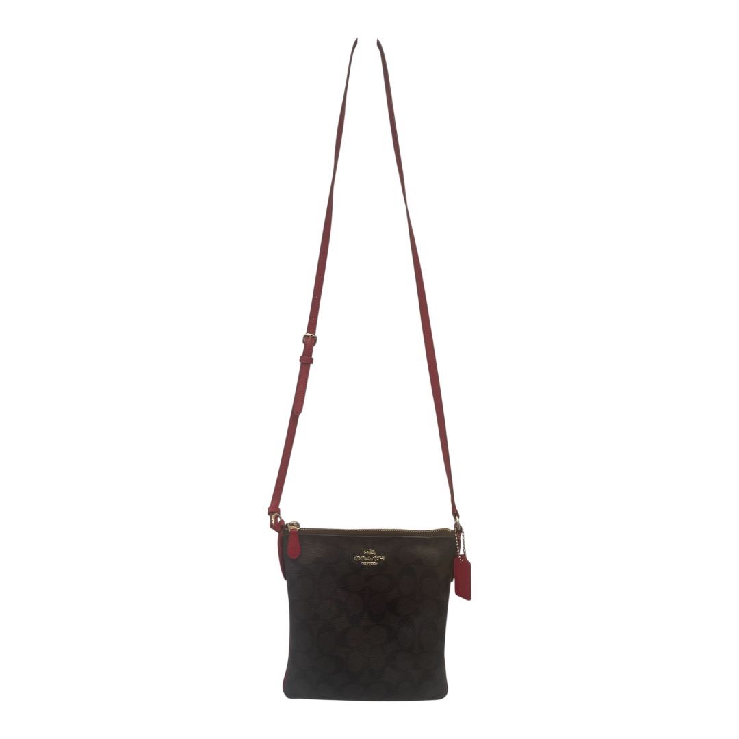 Coach Brown and Red Crossbody Bag