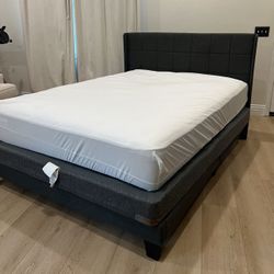 Queen Bed Frame +mattress