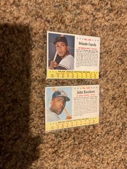 1963 Post Orlando Cepeda & John Roseboro baseball cards HOF & Superstar