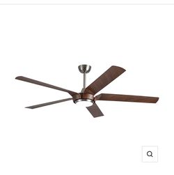 65” Fury Farmhouse DC Ceiling Fan with LED Light & Remote – Brushed Nickel