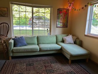 Green L-Shaped Couch
