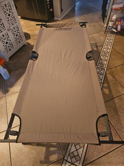 Brand New Beige Coleman fold up Cot Great for Camping