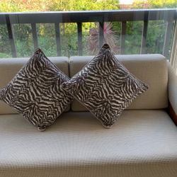 2 Zebra Pillows - Like New
