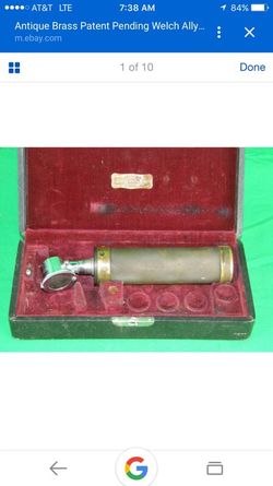 Antique Brass Patent Pending Welch Allyn Otoscope O