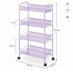 4 Tier Purple Rolling Cart 