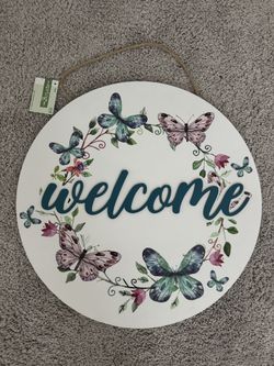 Round Wooden Door Sign 