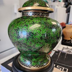 Cloisonne ginger jar 12 inches tall 