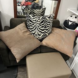 Loveseat 2mirrors, Tall Table Ottoman 